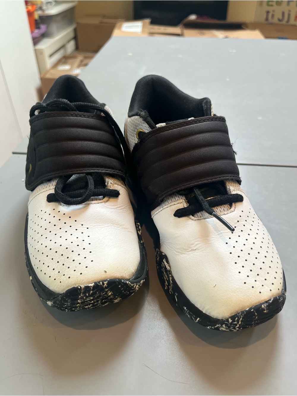 Under Armour White and Black Kids Sneakers
